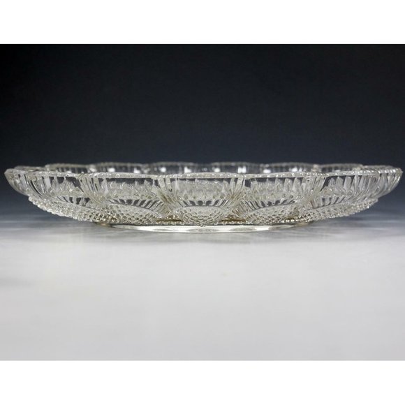 Vintage Indiana Pressed Glass Hobnail Clear Beaded Deviled Egg & Relish Tray - Picture 3 of 3